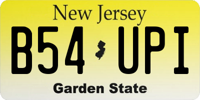 NJ license plate B54UPI