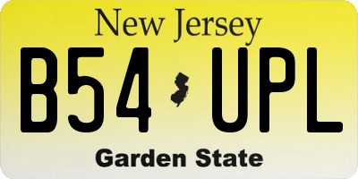 NJ license plate B54UPL