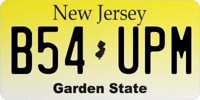 NJ license plate B54UPM