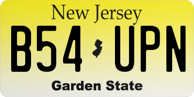 NJ license plate B54UPN