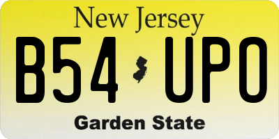 NJ license plate B54UPO