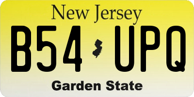 NJ license plate B54UPQ