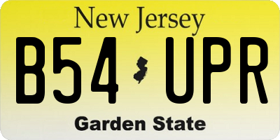 NJ license plate B54UPR