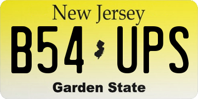 NJ license plate B54UPS