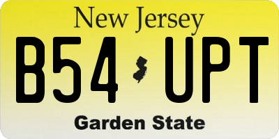 NJ license plate B54UPT