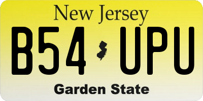 NJ license plate B54UPU