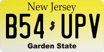 NJ license plate B54UPV