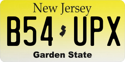 NJ license plate B54UPX