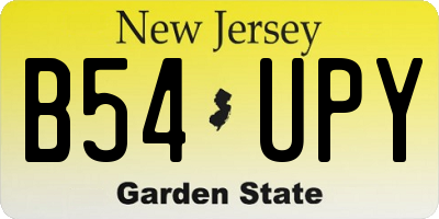 NJ license plate B54UPY
