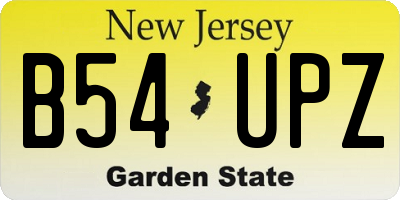 NJ license plate B54UPZ