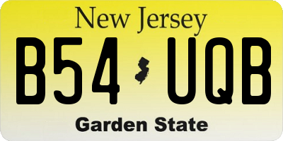 NJ license plate B54UQB
