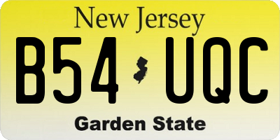 NJ license plate B54UQC