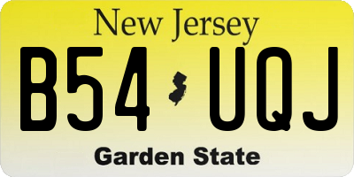 NJ license plate B54UQJ