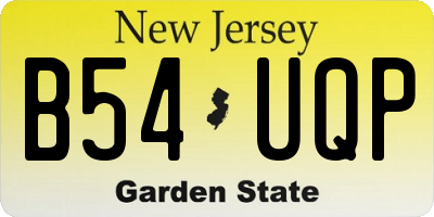NJ license plate B54UQP