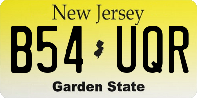 NJ license plate B54UQR