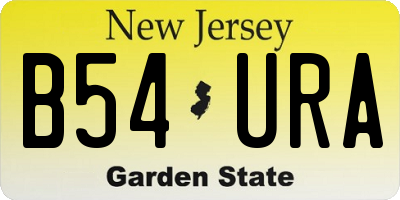 NJ license plate B54URA