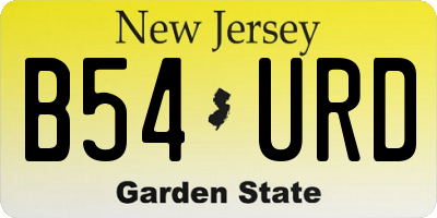 NJ license plate B54URD