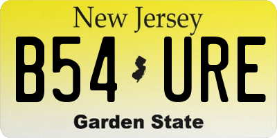 NJ license plate B54URE