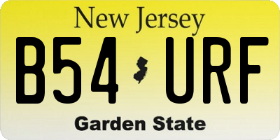 NJ license plate B54URF
