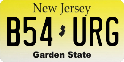 NJ license plate B54URG