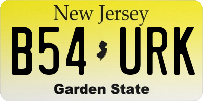 NJ license plate B54URK