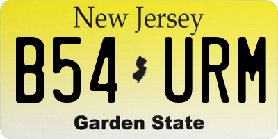 NJ license plate B54URM