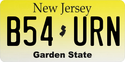 NJ license plate B54URN