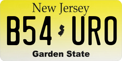NJ license plate B54URO