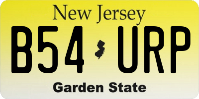 NJ license plate B54URP