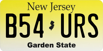 NJ license plate B54URS