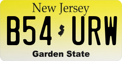 NJ license plate B54URW