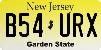 NJ license plate B54URX