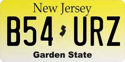 NJ license plate B54URZ