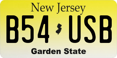 NJ license plate B54USB