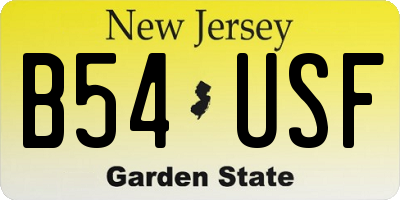 NJ license plate B54USF