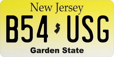 NJ license plate B54USG