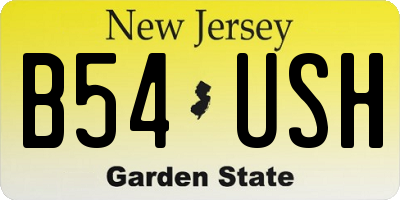 NJ license plate B54USH
