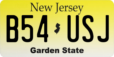 NJ license plate B54USJ
