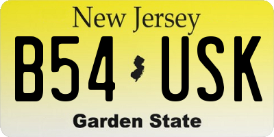 NJ license plate B54USK