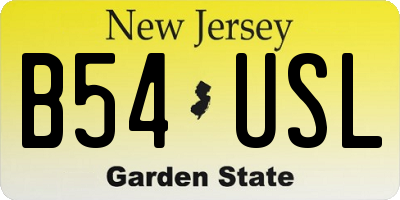 NJ license plate B54USL