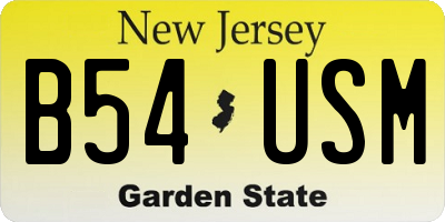 NJ license plate B54USM