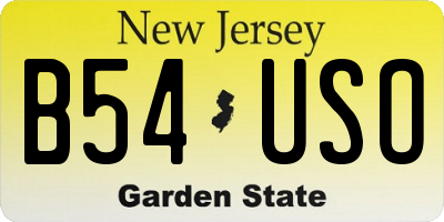 NJ license plate B54USO