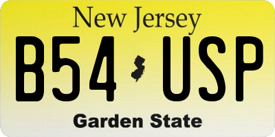 NJ license plate B54USP