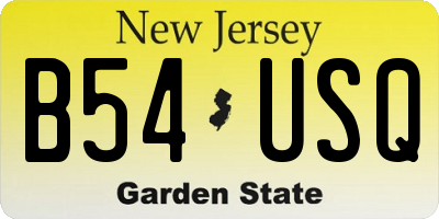 NJ license plate B54USQ