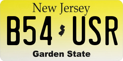 NJ license plate B54USR