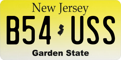 NJ license plate B54USS