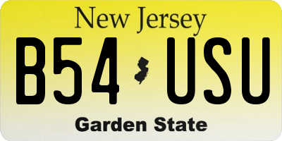NJ license plate B54USU