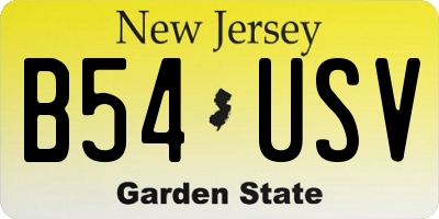 NJ license plate B54USV
