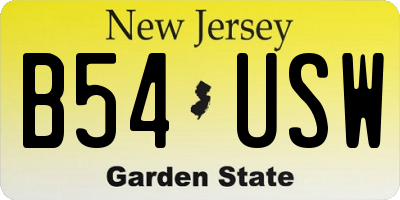 NJ license plate B54USW