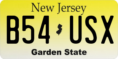 NJ license plate B54USX